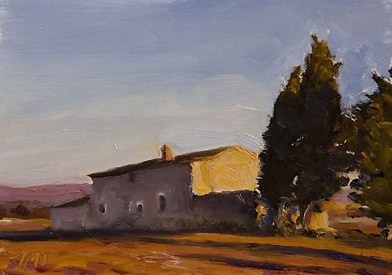 daily painting titled Mas des Cypres