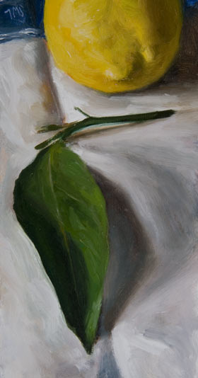 daily painting titled Leaf and Lemon