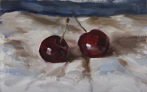 daily painting titled First Cherries