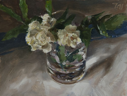 daily painting titled Roses in a Glass