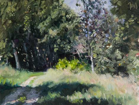 daily painting titled Chemin sur l'Ile de la Barthelasse