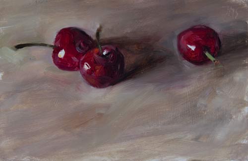 daily painting titled Three Cherries