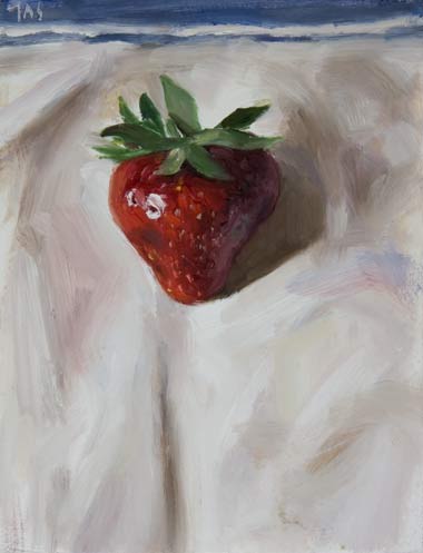 daily painting titled Strawberry on A French Cloth