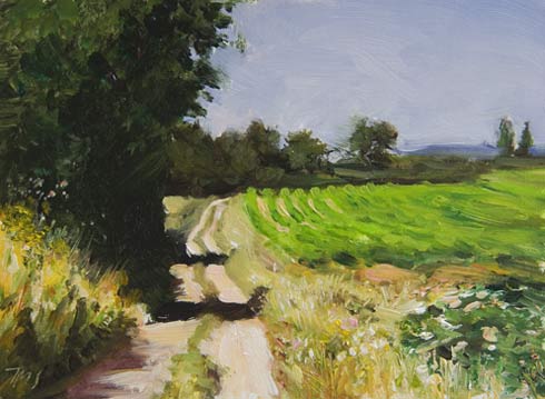 daily painting titled Track through Vineyards