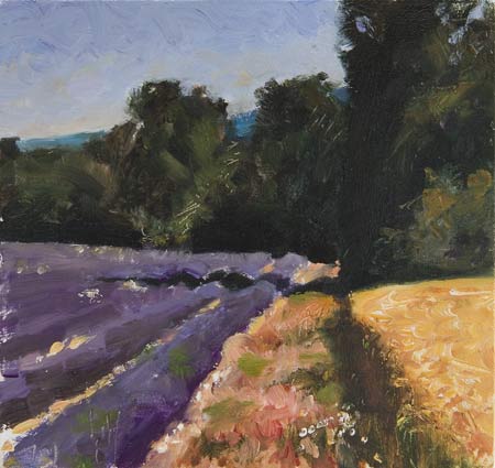 daily painting titled Lavender and Wheatfield