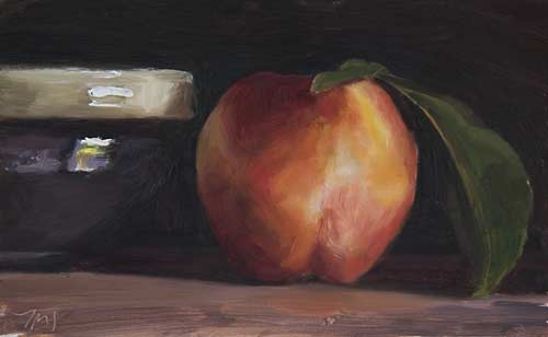 daily painting titled Nectarine and Bowl