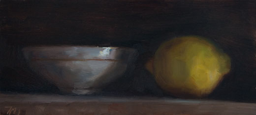 daily painting titled Lemon and Bowl