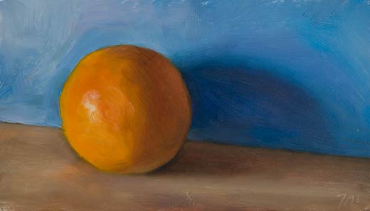 daily painting titled Orange and Blue