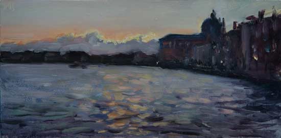 daily painting titled Giudecca Sunrise