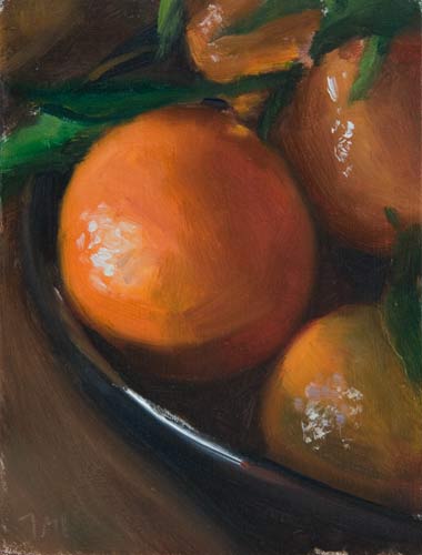 daily painting titled Clementines in a Bowl