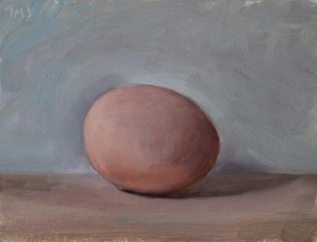 daily painting titled Egg on a Shelf