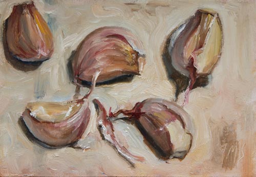 daily painting titled Garlic Cloves