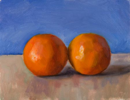 daily painting titled Two Clementines