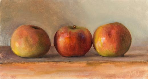 daily painting titled Three Apples