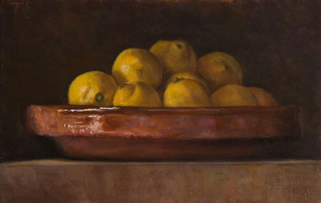 daily painting titled A Bowl of Lemons