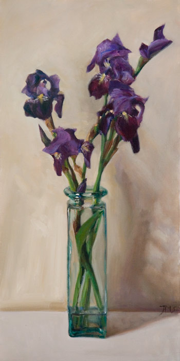 daily painting titled Irises in a Vase