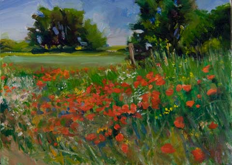 daily painting titled Poppy Bank