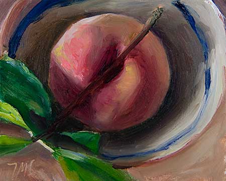 daily painting titled A Peach from Chauvet's Orchard