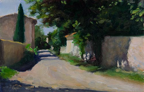 daily painting titled Route Ã  St. Colombe