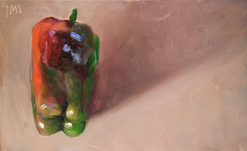 daily painting titled Green and Red