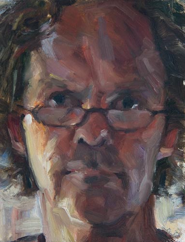 daily painting titled Self Portrait with New Glasses
