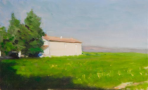 daily painting titled House Amidst  Vines, Early Morning