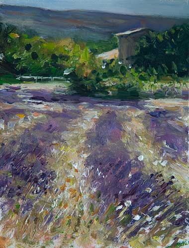 daily painting titled Lavender and Wild Oats