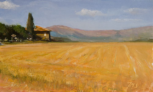 daily painting titled Summer Afternoon, DrÃ´me ProvenÃ§al