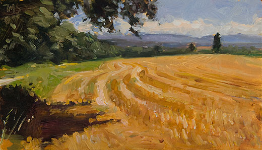 daily painting titled Stubble Field