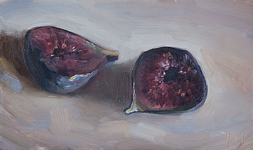 daily painting titled Two Halves of a Fig