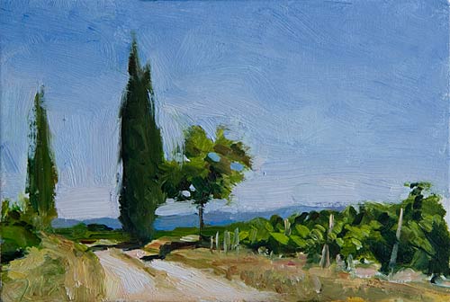daily painting titled A Road in Gigondas