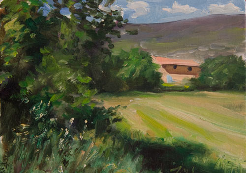 daily painting titled Mown Field, Les Couguieux