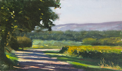 daily painting titled Autumn Road with Shadows