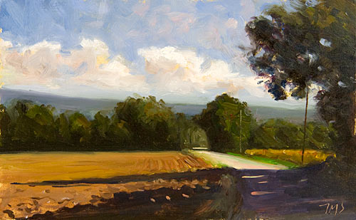 daily painting titled The Road to Les Baux