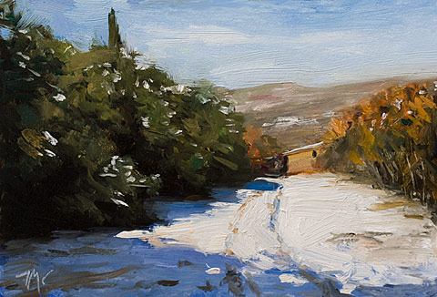 daily painting titled Cabanon in the Snow