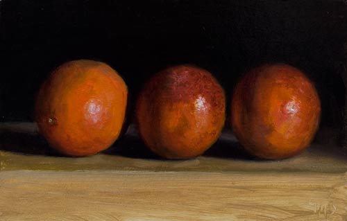 daily painting titled Three Blood Oranges
