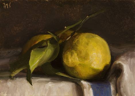 daily painting titled Three Lemons