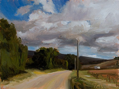 daily painting titled Road to Les Baux, Winter