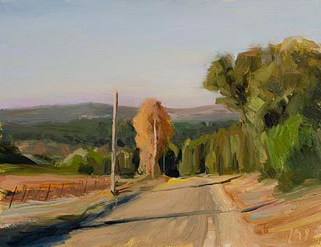 daily painting titled Route de Bedoin, Matin