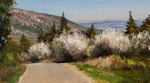 daily painting titled Old Route to Vaison, Spring