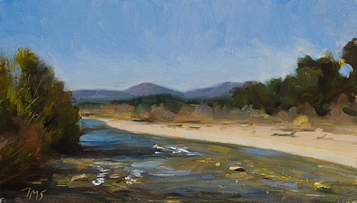 daily painting titled The River near Vaison-la-Romaine