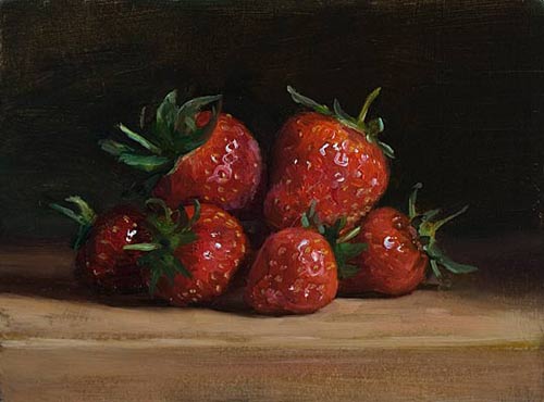 daily painting titled Still Life with Strawberries
