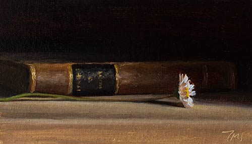daily painting titled Mozart Letters and Daisy