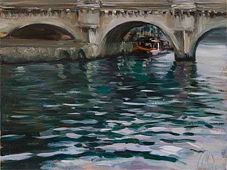 daily painting titled Le Pont Neuf, Light Rain