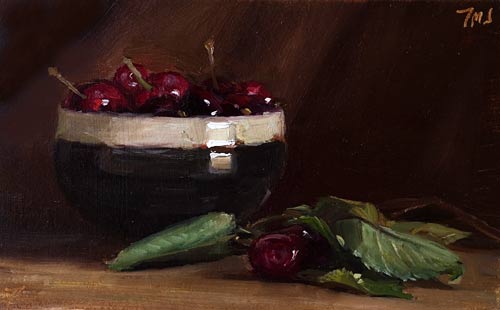 daily painting titled Still Life with Cherries