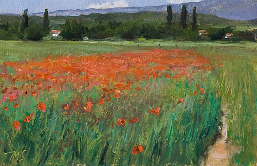 daily painting titled Field of Poppies, Villes-sur-Auzon