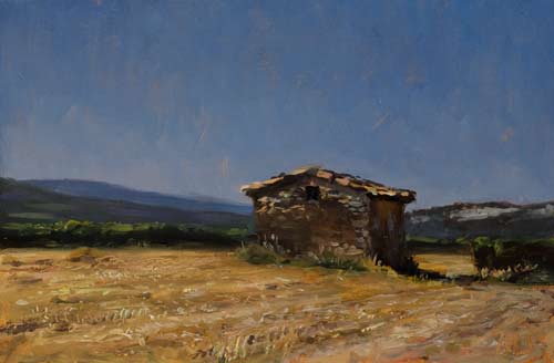 daily painting titled Cabanon and Wheatfield