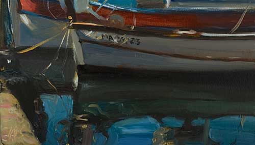 daily painting titled Fishing Boats at MÃ©jean