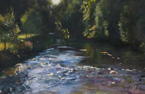 daily painting titled Morning on the Sorgues
