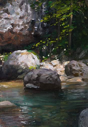 daily painting titled River at Las Molinas